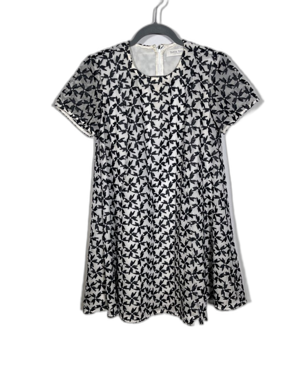 TANYA TAYLOR WOMENS A LINE BLACK WHITE MINI DRESS 2